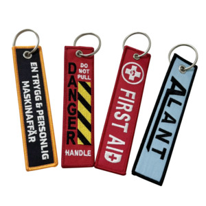 Chất Lượng Cao Cá Nhân Dệt Vải Móc Chìa Khóa Hàng Không Hành Lý Tag Tùy Chỉnh Chuyến Bay Thêu Dây Móc Khóa - Product Image 6