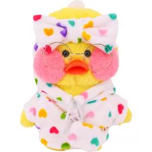 Venta caliente Gafas Sombrero Pato Kawaii Mini Animal de peluche Pato amarillo Juguete de peluche