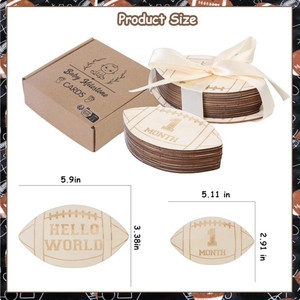 13 cartes photo mensuelles en bois sur le thème du football pour bébé, cartes de croissance mensuelle pour nouveau-né, pour le 1er anniversaire et les fêtes de naissance - Product Image 3