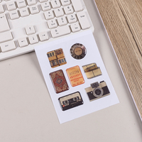Pack d'autocollants vintage rétro, autocollants en PVC imperméables avec des motifs de caméra et de cassette classiques pour la décoration de journal, de planificateur et de scrapbooking