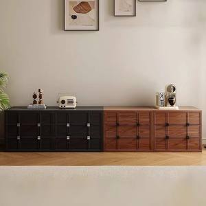 Cómoda de almacenamiento de madera maciza de estilo retro, multifuncional, modular, para sala de estar y dormitorio. - Product Image 5