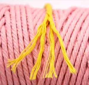 Xưởng xuất khẩu dây thừng tự làm <span class=keywords><strong>3MM</strong></span> 4MM 5MM, dây <span class=keywords><strong>cotton</strong></span> tái chế tết bện xoắn, bán buôn, màu huỳnh quang, tùy chỉnh - Product Image 3