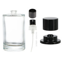 Couvercle magnétique fantaisie fond rond Transparent 50ml 100ml bouteille de parfum en verre avec couvercle d'épaule bouchon de pompe de pulvérisation en aluminium