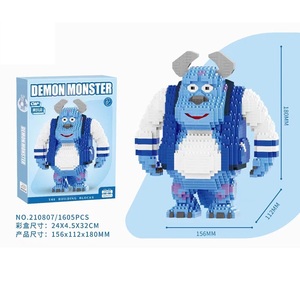 Hot bán Mini khối xây dựng lắp ráp đôi mắt to màu xanh Quái Vật gạch DIY giáo dục kết nối đồ chơi trang trí quà tặng trẻ em - Product Image 5