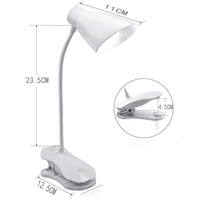 Lampe de bureau LED à clipser pour dortoir, protection des yeux, avec commande tactile, design minimaliste, chargement USB pour chambre et bureau