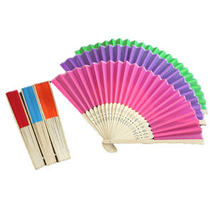 Éventail pliant <span class=keywords><strong>CX</strong></span> 7 pouces en soie et tissu blanc avec design uni à la colle froide, en bambou vierge pour mariage et création DIY - Product Image 5