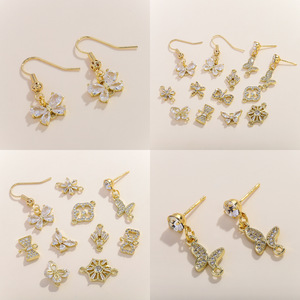 Breloques Papillon Nantong en Cuivre Plaqué Or avec Micro Zircon, Accessoires de Bijoux DIY Unisexe - Product Image 4