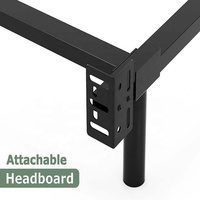 Cadre de lit en métal moderne à hauteur réglable 180*200cm pour matelas Queen, assemblage facile pour une utilisation en chambre