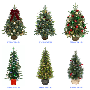 Arbre de pin artificiel extérieur simulé pré-éclairé plante en pot de noël Faux <span class=keywords><strong>arbuste</strong></span> en pot pour la décoration de jardin à la maison - Product Image 2