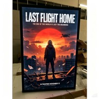Cadres d'affiches de films LED personnalisables en aluminium 27x40, boîte lumineuse publicitaire rétroéclairée