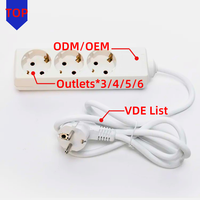 Venta caliente extensión de toma de corriente de enchufe múltiple cable de extensión universal de 3 vías y toma de interruptor cable de alimentación extendido de 3m 3*0,75