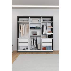 Armario Moderno KALE de 6 Puertas con 4 Cajones y 13 Estantes, Armario de Dormitorio que Ahorra Espacio para Guardar Ropa de Gimnasio - Product Image 2