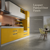 Ensemble d'armoires de cuisine modernes en bois massif laqué, avec îlot et armoires murales, quincaillerie à fermeture douce, OEM ODM, commande en gros pour villa