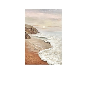 Pintura al óleo pintada a mano <span class=keywords><strong>mar</strong></span> amanecer Vertical colgante sofá decorativo pared de <span class=keywords><strong>fondo</strong></span> para sala de estar pintura de textura gruesa - Product Image 5