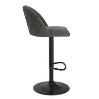 Chaise de Bar de Comptoir de Cuisine à Hauteur Réglable Gris Foncé Moderne, Tabouret de Bar Pivotant en Velours pour Boîte de Nuit