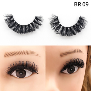 Bán buôn số lượng lớn 3D tự nhiên Fluffy tóc con người Faux lông mi chồn dễ dàng mặc đầy đủ dải nhãn hiệu riêng bao bì hộp lông mi - Product Image 5