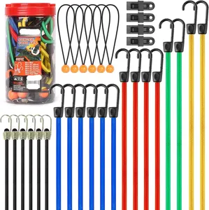 30-Piece Premium Bungee Cords Assorted Sizes Include 10" 18" 24" 32" 40" Heavy Duty Bungee Cord with Hooks Luggage Strap