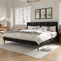 Neu Eingetroffenes Verstellbares Modernes Queensize-Bett mit Rahmen und Matratze, Einfache Montage, Möbeldesign für Gästezimmer