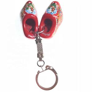 Rojo de madera de zapato llavero holandés de clave de la cadena con logotipo personalizado de regalo - Product Image 4
