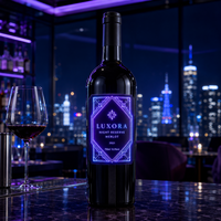 Étiquette de bouteille de vin LED PET personnalisée avec logo pour promotion d'alcool, événementiel et campagnes publicitaires - Longstargift