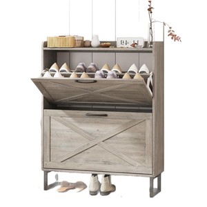Cross-border modern minimalist style integrated <b>wall</b>-mounted <b>shoe</b> cabinet with a light luxury and high-end feel, large capacity - Product Image 5