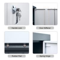 Armario Metálico de Doble Puerta Corredera Corta con Cerradura de Seguridad para Almacenamiento de Archivos y Artículos Diversos en Oficinas