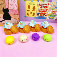 Jouet Squishy Mignon en Forme de Boulette à Rebond Lent, Jouet Anti-Stress à Presser avec Boîte Vapeur pour Enfants et Adultes, Boîte Mystère