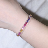 Yu Ying Gems Großhandel Rubin-Tenniskette 3mm 4mm 5mm Breite 925 Sterling Silber Kette Rubinroter Korund Tenniskette