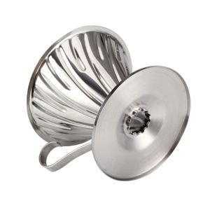 ที่วางแก้วกันลื่นดีไซน์คลาสสิก พร้อมที่กรองกาแฟแบบมีหูจับ ทำจากสแตนเลสสตีล - Product Image 5