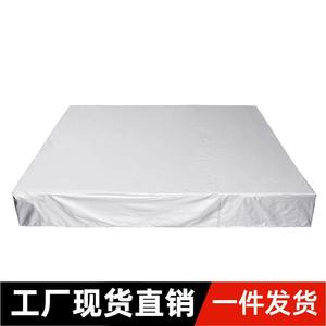 Housse de baignoire rectangulaire en tissu Oxford, argent et noir, imperméable, anti-poussière, protection UV, pour spa extérieur, piscine, jardin, cour - Product Image 5