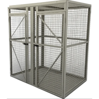 Cage de rangement en acier gris pour sous-sol, casier de sécurité en treillis métallique pour appartement, école et supermarché