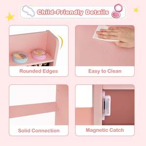 Tocador de Princesa con Espejo, Estantes de Almacenamiento y Luces LED Ajustables, Set de <span class=keywords><strong>Mesa</strong></span> de <span class=keywords><strong>Maquillaje</strong></span> y Banco <span class=keywords><strong>para</strong></span> Niñas Pequeñas - Product Image 6