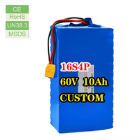 Baterai sepeda listrik 60v 16 s4p, paket baterai Lithium Ion 10AH untuk skuter Ebike kinerja tinggi Lithium fosfat untuk Optimal