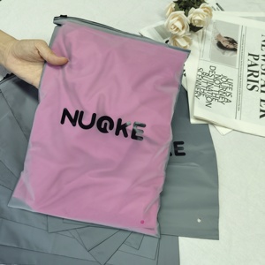 Custom Printing Brand Logo Poly PE Frosted Zip Lock Packaging Bag for Clothing