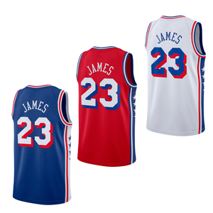 Nouveau <span class=keywords><strong>maillot</strong></span> de basket-ball respirant et à séchage rapide en polyester pour homme, modèle Philadelphie 76 <span class=keywords><strong>LeBron</strong></span> James 2026/27 - Product Image 1