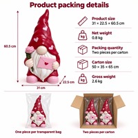 Romantische berichtendende gnome-beeldje Valentijnsdag waterdicht glow-in-the-dark PP materiaal extra groot AA batterij binnen- en buitengebruik