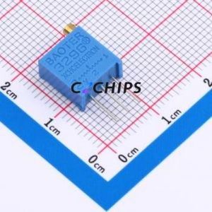 ตัวต้านทาน/โพเทนชิโอมิเตอร์แบบปรับได้สำหรับ3296W-105-LF ผ่านชิ้นส่วนรู (THT)-3P, ตัวต้านทาน9.5x4.8มม. 10% 1mOhm 500 250mw ppm. - Product Image 1