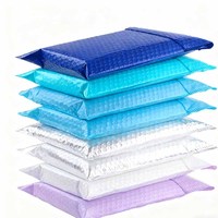 Enveloppe à bulles en polyéthylène bleue ECO, auto-adhésive, imperméable, antichoc, rembourrée pour l'expédition, logo personnalisé
