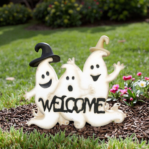 Decoración Metálica de Fantasma de Bienvenida Blanco, Estacas de Calabaza para Jardín, Grandes, de Acero para Exteriores, para Acción de Gracias, Otoño, Cosecha, Halloween, Bodas - Product Image 3