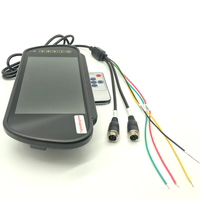 Monitor de espejo retrovisor de 7 pulgadas de alta calidad, pantalla Lcd para coche, entrada de vídeo de dos canales para camiones y automóviles