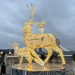 Escultura de Reno LED Grande para Exteriores, Decoración Navideña de Color Blanco Cálido para Calles y Parques - Product Image 6