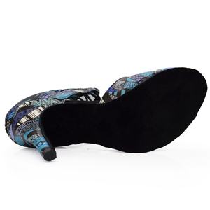 Nuevas Botas <span class=keywords><strong>de</strong></span> <span class=keywords><strong>Baile</strong></span> Bachata Social con Tacón Personalizado <span class=keywords><strong>de</strong></span> 6-10 cm, Zapatos <span class=keywords><strong>de</strong></span> <span class=keywords><strong>Baile</strong></span> <span class=keywords><strong>Latino</strong></span> Salsa Azules para Mujer, Cuero PU Evkoodance - Product Image 4