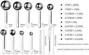 तांबे रंग/सोने के रंग के साथ 19-टुकड़ा मापने चम्मच और कप सेट Leveler स्कूप/क्लिप स्पेगेटी मापक - Product Image 6