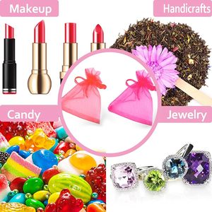 50 à 100 sacs cadeaux en organza transparent avec cordon de serrage, pochettes à bijoux, sacs cadeaux pour mariage, fête, Noël, petits sacs cadeaux en maille - Product Image 4