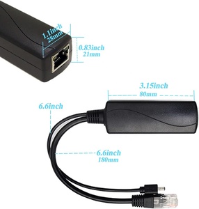 Nhà Máy Giá IEEE802.3af/tại 10/100/1000Mbps Gigabit POE splitter 48V PoE Để DC 12V/2A oupt DC5.5 * 2.5 mét hoạt động Bộ chuyển đổi - Product Image 3