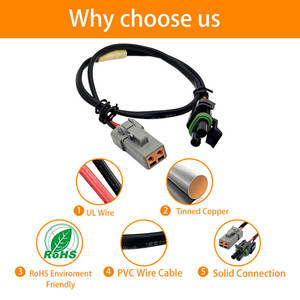 Excavator Construction Machinery Parts High Quality DJ3021Y DTP06-2S 16 AWG Red and <b>Black</b> Wiring <b>Harness</b> - Product Image 5