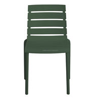Chaise d'extérieur en polypropylène vert foncé empilable sans accoudoirs