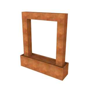 Cascade d'eau artificielle moderne en acier Corten avec éclairage, rideau d'eau extérieur - Product Image 1