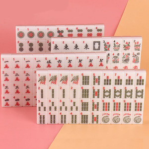 Tuiles de Mahjong américaines en acrylique vert jade rose coloré, 1 couche, gravées sur mesure, ensemble de 160 tuiles - Product Image 3