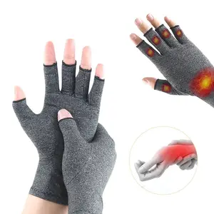 Breathable Fabric Fingerless Thumb For Computer Wrist Support Typing Arthritis Hand Compression Gloves